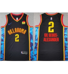 Men Oklahoma City Thunder 2 Shai Gilgeous Alexander Black 2024 25 City Edition Stitched Basketball Jersey Men Oklahoma City Thunder 2 Shai Gilgeous Alexander Black 2024 25 City Edition Stitched Basketball Jersey