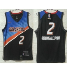 Men Oklahoma City Thunder 2 Shai Gilgeous Alexander NEW Blue Black 2021 City Edition NBA Swingman Jersey Men Oklahoma City Thunder 2 Shai Gilgeous Alexander NEW Blue Black 2021 City Edition NBA Swingman Jersey