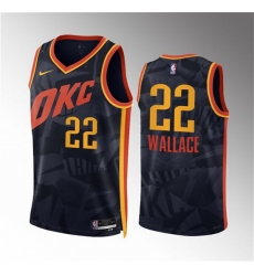 Men Oklahoma City Thunder 22 Cason Wallace Black 2023 24 City Edition Stitched Basketball Jersey Men Oklahoma City Thunder 22 Cason Wallace Black 2023 24 City Edition Stitched Basketball Jersey