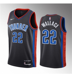 Men Oklahoma City Thunder 22 Cason Wallace Black 2023 Draft City Edition Stitched Basketball Jersey Men Oklahoma City Thunder 22 Cason Wallace Black 2023 Draft City Edition Stitched Basketball Jersey