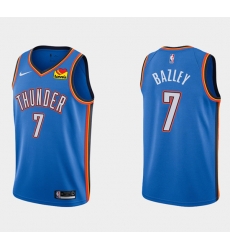 Men Oklahoma City Thunder 7 Darius Bazley Blue Stitched Basketball Jersey Men Oklahoma City Thunder 7 Darius Bazley Blue Stitched Basketball Jersey