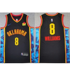 Men Oklahoma City Thunder 8 Jalen Williams Black 2024 25 City Edition Stitched Basketball Jersey Men Oklahoma City Thunder 8 Jalen Williams Black 2024 25 City Edition Stitched Basketball Jersey