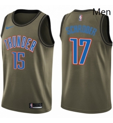 Mens Nike Oklahoma City Thunder 17 Dennis Schroder Swingman Green Salute to Service NBA Jersey Mens Nike Oklahoma City Thunder 17 Dennis Schroder Swingman Green Salute to Service NBA Jersey