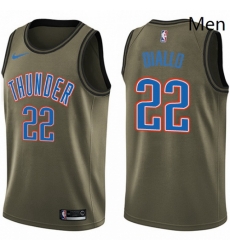 Mens Nike Oklahoma City Thunder 22 Hamidou Diallo Swingman Green Salute to Service NBA Jersey Mens Nike Oklahoma City Thunder 22 Hamidou Diallo Swingman Green Salute to Service NBA Jersey