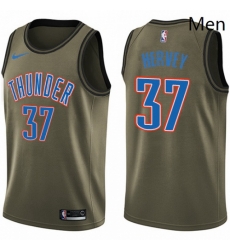Mens Nike Oklahoma City Thunder 37 Kevin Hervey Swingman Green Salute to Service NBA Jersey Mens Nike Oklahoma City Thunder 37 Kevin Hervey Swingman Green Salute to Service NBA Jersey