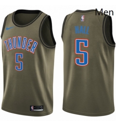 Mens Nike Oklahoma City Thunder 5 Devon Hall Swingman Green Salute to Service NBA Jersey Mens Nike Oklahoma City Thunder 5 Devon Hall Swingman Green Salute to Service NBA Jersey