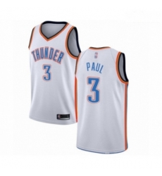 Mens Oklahoma City Thunder 3 Chris Paul Authentic White Basketball Jersey Association Edition Mens Oklahoma City Thunder 3 Chris Paul Authentic White Basketball Jersey Association Edition