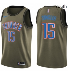 Youth Nike Oklahoma City Thunder 15 Kyle Singler Swingman Green Salute to Service NBA Jersey Youth Nike Oklahoma City Thunder 15 Kyle Singler Swingman Green Salute to Service NBA Jersey