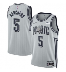 Men Orlando Magic 5 Paolo Banchero Silver 2024 25 City Edition Stitched Basketball Jersey Men Orlando Magic 5 Paolo Banchero Silver 2024 25 City Edition Stitched Basketball Jersey
