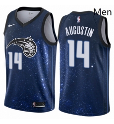 Mens Nike Orlando Magic 14 DJ Augustin Swingman Blue NBA Jersey City Edition Mens Nike Orlando Magic 14 DJ Augustin Swingman Blue NBA Jersey City Edition