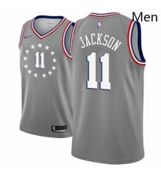 Men NBA 2018 19 Philadelphia 76ers 11 Demetrius Jackson City Edition Gray Jersey Men NBA 2018 19 Philadelphia 76ers 11 Demetrius Jackson City Edition Gray Jersey