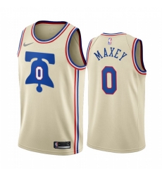 Men Philadelphia 76ers 0 Tyrese Maxey Cream NBA Swingman 2020 21 Earned Edition Jersey Men Philadelphia 76ers 0 Tyrese Maxey Cream NBA Swingman 2020 21 Earned Edition Jersey