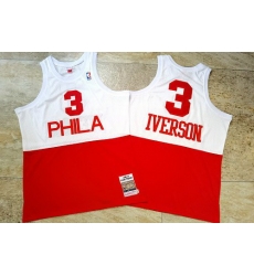 Men Philadelphia 76ers 3 Allen Iverson White Red 2003 04 Hardwood Classics Swingman Jersey Men Philadelphia 76ers 3 Allen Iverson White Red 2003 04 Hardwood Classics Swingman Jersey