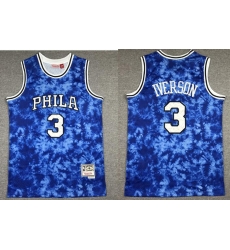 Men Philadelphia 76ers Allen Iverson 3 Blue Constellation Edition Hardwood Classic Mitchll Ness NBA Jersey Men Philadelphia 76ers Allen Iverson 3 Blue Constellation Edition Hardwood Classic Mitchll Ness NBA Jersey