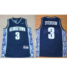 Men's Georgetown Hoyas #3 Allen Iverson Blue NCAA Basketball Jersey Men's Georgetown Hoyas #3 Allen Iverson Blue NCAA Basketball Jersey