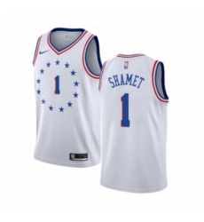 Mens Nike Philadelphia 76ers 1 Landry Shamet White Swingman Jersey Earned Edition Mens Nike Philadelphia 76ers 1 Landry Shamet White Swingman Jersey Earned Edition