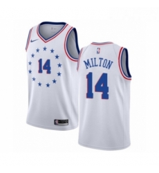 Mens Nike Philadelphia 76ers 14 Shake Milton White Swingman Jersey Earned Edition Mens Nike Philadelphia 76ers 14 Shake Milton White Swingman Jersey Earned Edition