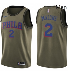 Mens Nike Philadelphia 76ers 2 Moses Malone Swingman Green Salute to Service NBA Jersey Mens Nike Philadelphia 76ers 2 Moses Malone Swingman Green Salute to Service NBA Jersey