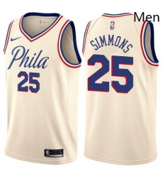 Mens Nike Philadelphia 76ers 25 Ben Simmons Swingman Cream NBA Jersey City Edition Mens Nike Philadelphia 76ers 25 Ben Simmons Swingman Cream NBA Jersey City Edition