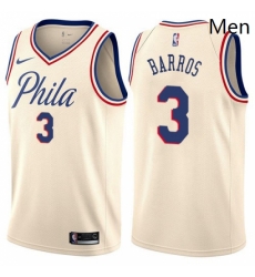 Mens Nike Philadelphia 76ers 3 Dana Barros Authentic Cream NBA Jersey City Edition Mens Nike Philadelphia 76ers 3 Dana Barros Authentic Cream NBA Jersey City Edition