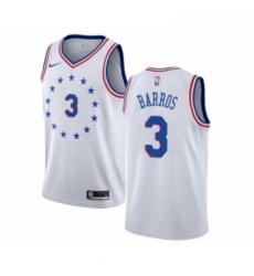 Mens Nike Philadelphia 76ers 3 Dana Barros White Swingman Jersey Earned Edition Mens Nike Philadelphia 76ers 3 Dana Barros White Swingman Jersey Earned Edition