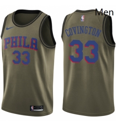 Mens Nike Philadelphia 76ers 33 Robert Covington Swingman Green Salute to Service NBA Jersey Mens Nike Philadelphia 76ers 33 Robert Covington Swingman Green Salute to Service NBA Jersey