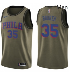 Mens Nike Philadelphia 76ers 35 Trevor Booker Swingman Green Salute to Service NBA Jersey Mens Nike Philadelphia 76ers 35 Trevor Booker Swingman Green Salute to Service NBA Jersey