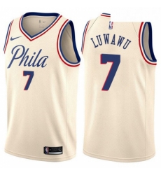 Mens Nike Philadelphia 76ers 7 Timothe Luwawu Swingman Cream NBA Jersey City Edition Mens Nike Philadelphia 76ers 7 Timothe Luwawu Swingman Cream NBA Jersey City Edition