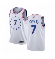 Mens Nike Philadelphia 76ers 7 Timothe Luwawu White Swingman Jersey Earned Edition Mens Nike Philadelphia 76ers 7 Timothe Luwawu White Swingman Jersey Earned Edition