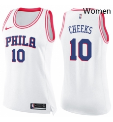 Womens Nike Philadelphia 76ers 10 Maurice Cheeks Swingman WhitePink Fashion NBA Jersey Womens Nike Philadelphia 76ers 10 Maurice Cheeks Swingman WhitePink Fashion NBA Jersey
