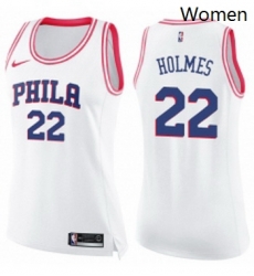 Womens Nike Philadelphia 76ers 22 Richaun Holmes Swingman WhitePink Fashion NBA Jersey Womens Nike Philadelphia 76ers 22 Richaun Holmes Swingman WhitePink Fashion NBA Jersey