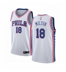 Womens Philadelphia 76ers 18 Shake Milton Swingman White Basketball Jersey Association Edition Womens Philadelphia 76ers 18 Shake Milton Swingman White Basketball Jersey Association Edition