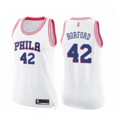 Womens Philadelphia 76ers 42 Al Horford Swingman White Pink Fashion Basketball Jersey Womens Philadelphia 76ers 42 Al Horford Swingman White Pink Fashion Basketball Jersey