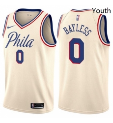 Youth Nike Philadelphia 76ers 0 Jerryd Bayless Swingman Cream NBA Jersey City Edition Youth Nike Philadelphia 76ers 0 Jerryd Bayless Swingman Cream NBA Jersey City Edition