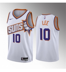 Men Phoenix Suns 10 Damion Lee White Association Edition Stitched Basketball Jersey Men Phoenix Suns 10 Damion Lee White Association Edition Stitched Basketball Jersey