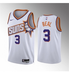 Men Phoenix Suns 3 Bradley Beal White Association Edition Stitched Basketball Jersey Men Phoenix Suns 3 Bradley Beal White Association Edition Stitched Basketball Jersey