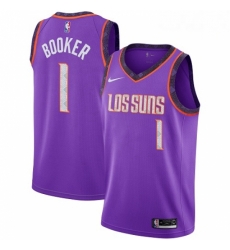 Mens Nike Phoenix Suns 1 Devin Booker Swingman Purple NBA Jersey 2018 19 City Edition Mens Nike Phoenix Suns 1 Devin Booker Swingman Purple NBA Jersey 2018 19 City Edition