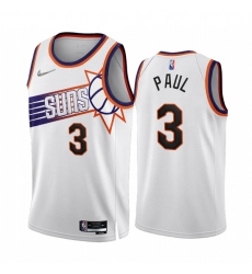 Men's Phoenix Suns #3 Chris Paul 2022-23 White 75th Anniversary Association Edition Stitched Jersey Men's Phoenix Suns #3 Chris Paul 2022-23 White 75th Anniversary Association Edition Stitched Jersey