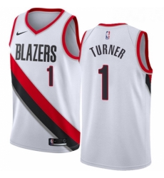 Womens Nike Portland Trail Blazers 1 Evan Turner Authentic White Home NBA Jersey Association Edition Womens Nike Portland Trail Blazers 1 Evan Turner Authentic White Home NBA Jersey Association Edition