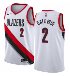 Womens Nike Portland Trail Blazers 2 Wade Baldwin Swingman White NBA Jersey Association Edition Womens Nike Portland Trail Blazers 2 Wade Baldwin Swingman White NBA Jersey Association Edition
