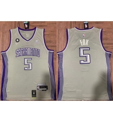 Men Sacramento Kings 5 De 27Aaron Fox Gray No 6 Patch Stitched Jersey Men Sacramento Kings 5 De 27Aaron Fox Gray No 6 Patch Stitched Jersey
