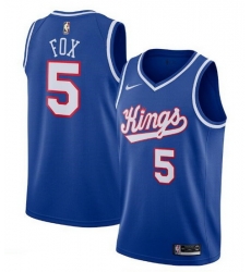 Men Sacramento Kings 5 De'Aaron Fox Blue 2019 20 Hardwood Classics Swingman Stitched Basketball Jersey Men Sacramento Kings 5 De'Aaron Fox Blue 2019 20 Hardwood Classics Swingman Stitched Basketball Jersey