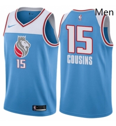 Mens Nike Sacramento Kings 15 DeMarcus Cousins Swingman Blue NBA Jersey City Edition Mens Nike Sacramento Kings 15 DeMarcus Cousins Swingman Blue NBA Jersey City Edition