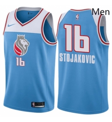 Mens Nike Sacramento Kings 16 Peja Stojakovic Authentic Blue NBA Jersey City Edition Mens Nike Sacramento Kings 16 Peja Stojakovic Authentic Blue NBA Jersey City Edition