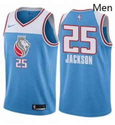 Mens Nike Sacramento Kings 25 Justin Jackson Swingman Blue NBA Jersey City Edition Mens Nike Sacramento Kings 25 Justin Jackson Swingman Blue NBA Jersey City Edition