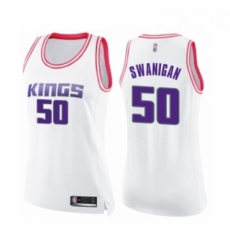Womens Sacramento Kings 50 Caleb Swanigan Swingman White Pink Fashion Basketball Jersey Womens Sacramento Kings 50 Caleb Swanigan Swingman White Pink Fashion Basketball Jersey