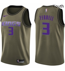 Youth Nike Sacramento Kings 3 Yogi Ferrell Swingman Green Salute to Service NBA Jersey Youth Nike Sacramento Kings 3 Yogi Ferrell Swingman Green Salute to Service NBA Jersey