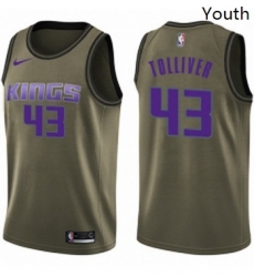 Youth Nike Sacramento Kings 43 Anthony Tolliver Swingman Green Salute to Service NBA Jersey Youth Nike Sacramento Kings 43 Anthony Tolliver Swingman Green Salute to Service NBA Jersey