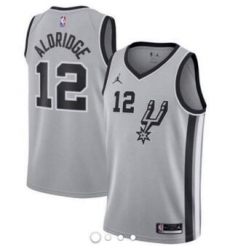 Men Jordan San Antonio Spurs 12 LaMarcus Aldridge Swingman Silver Alternate NBA Jersey Statement Edition Men Jordan San Antonio Spurs 12 LaMarcus Aldridge Swingman Silver Alternate NBA Jersey Statement Edition