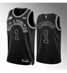 Men San Antonio Spurs 1 Victor Wembanyama Black 2022 23 Classic Edition Stitched Basketball Jersey Men San Antonio Spurs 1 Victor Wembanyama Black 2022 23 Classic Edition Stitched Basketball Jersey